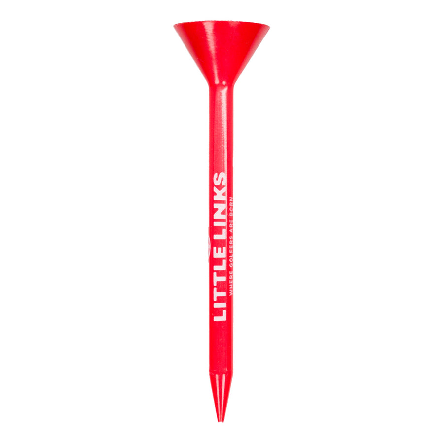 Little Links kids golf grass tee in red 3.25 inch, designed for natural grass use, durable and easy to place for young golfers learning proper tee shots.