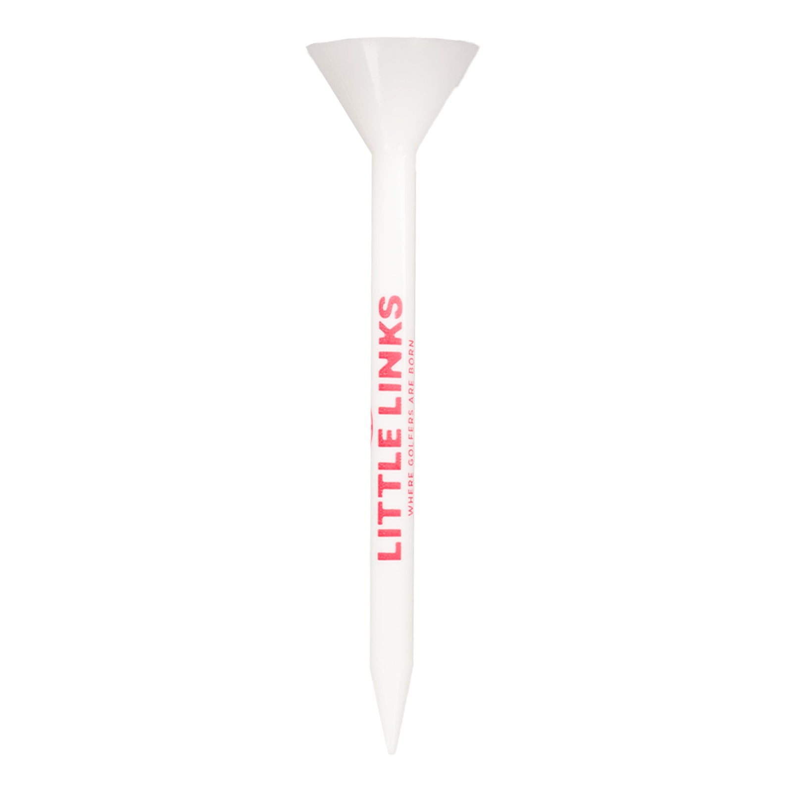 Little Links kids golf grass tee in white 3.25 inch, ideal for outdoor practice on natural grass, lightweight and stable for beginner golfers.