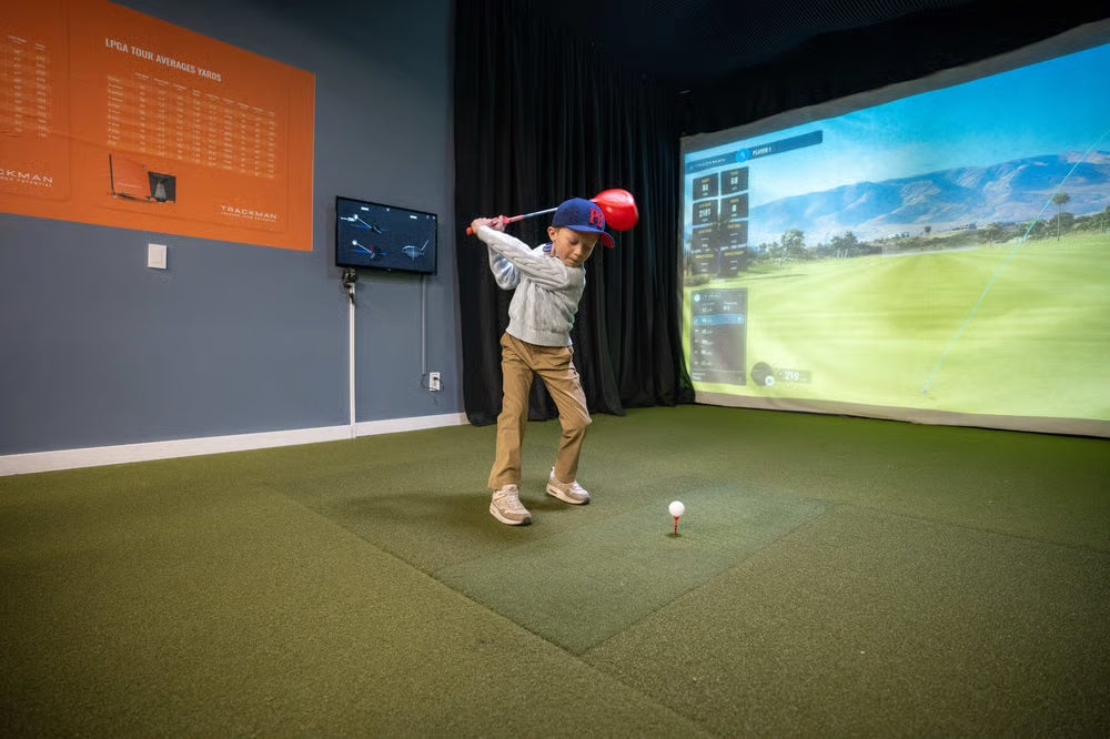 Little Links Big Swing hitting a real golf ball